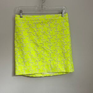J. Crew Neon Floral Lace Mini Skirt